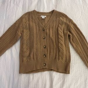 Tan cable knit cardigan